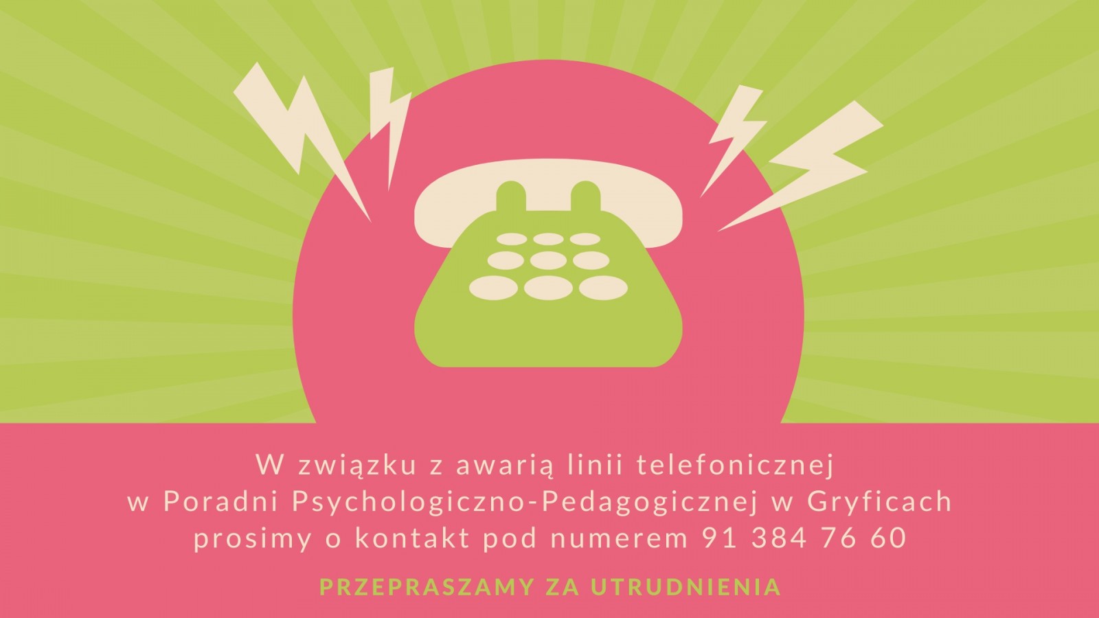 Uszkodzenie linii telefonicznej w Poradni Psychologiczno-Pedagogicznej w Gryficach