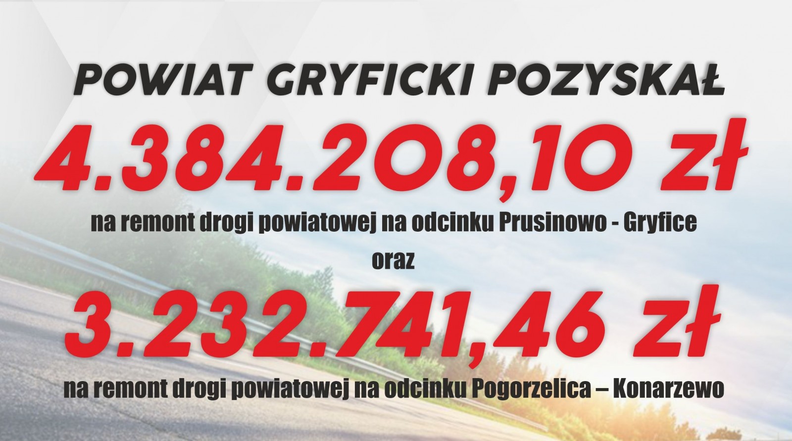 Dofinansowania z Rządowego Funduszu Rozwoju Dróg