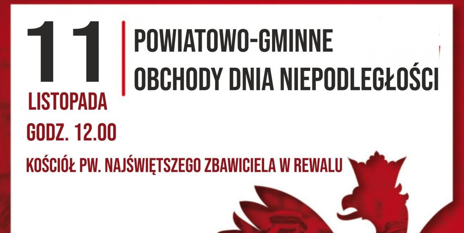 Zapraszenie na Powiatowo-Gminne Obchody Dnia Niepodległości