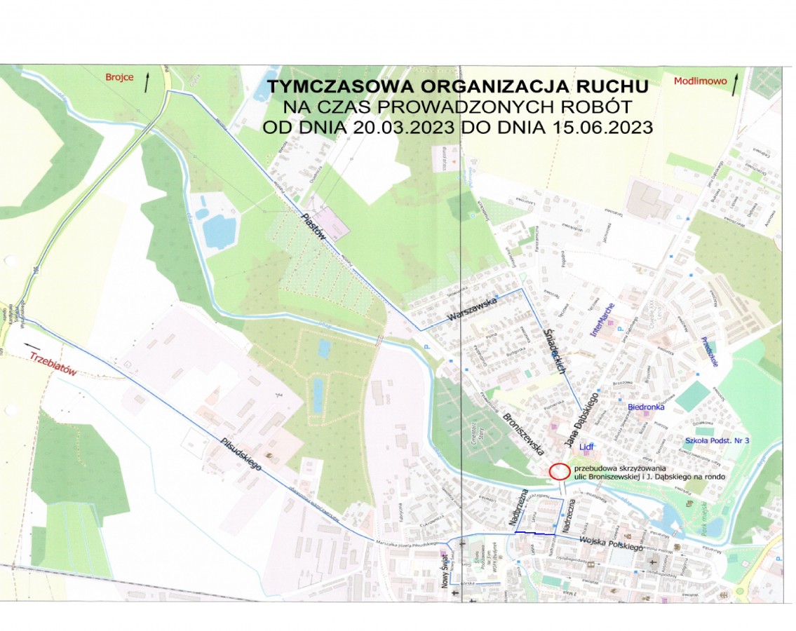 Uwaga zmiana terminu! Od 20 marca objazd z centrum Gryfic na osiedle XXX-lecia