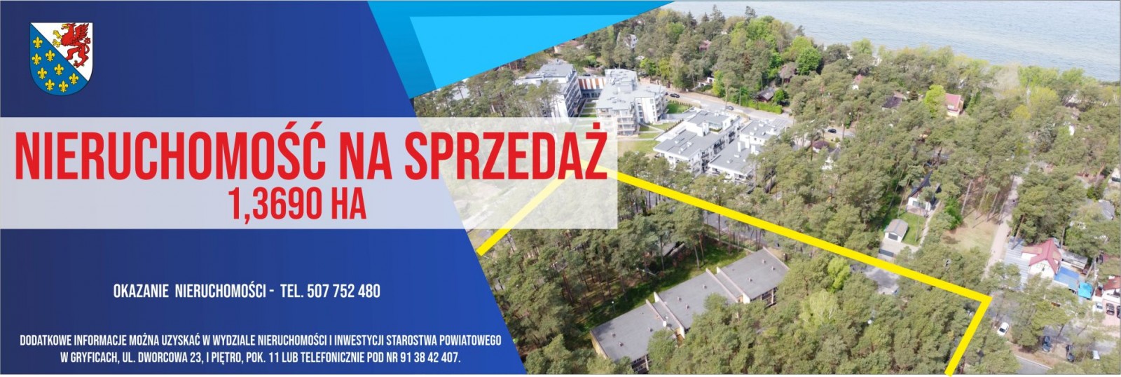 Ogłoszenie o sprzedaży nieruchomości położonej w Pobierowie stanowiącej własność Skarbu Państwa