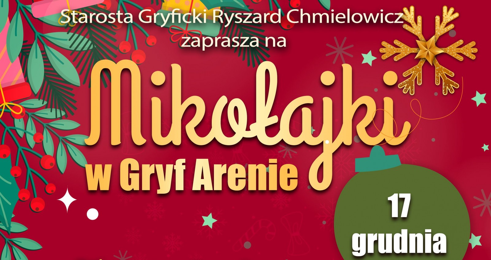 Mikołajki w Gryf Arenie 2023 - zaproszenie