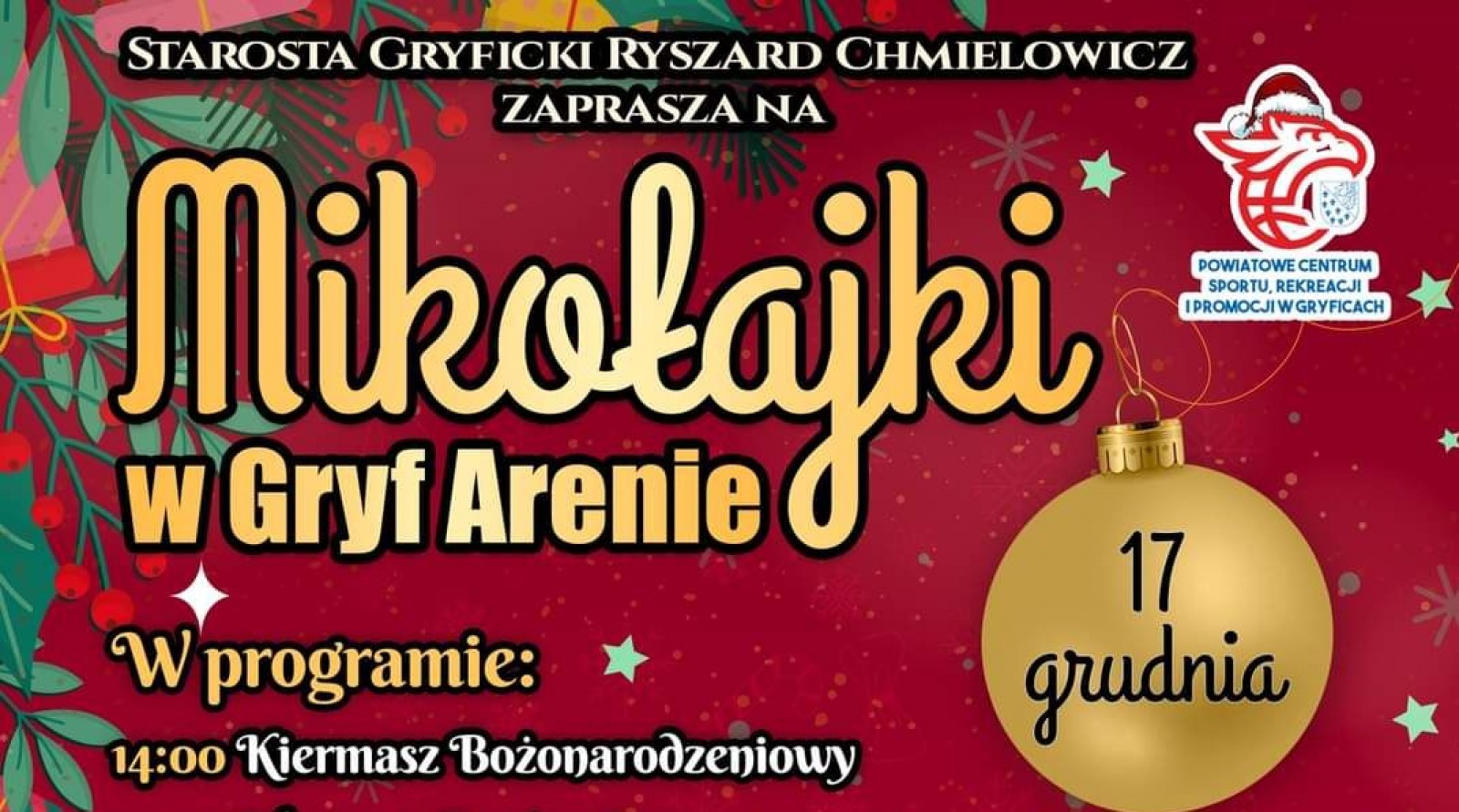 Mikołajki w Gryf Arenie 2023 - szczegółowy program