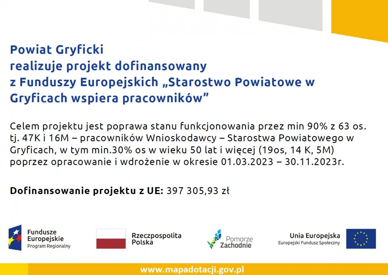 Powiat Gryficki zaprasza do złożenia oferty